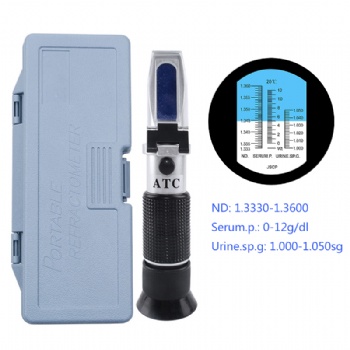 Refractometer ND:1.3330-1.3600, Serum.p: 0-12g dl, Urine.sp.g: 1.000-1.050sg